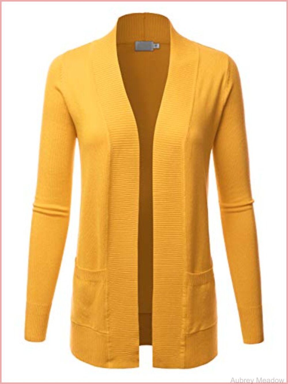 Women's Open Front Long Sleeve Knit Cardigan Sweater with Pockets